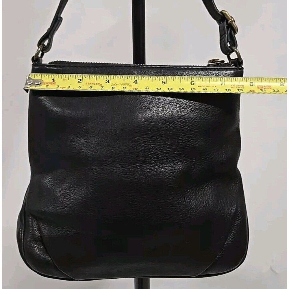 Isabella Fiore Black Leather Crossbody Bow Purse Black Soft Size Small - Picture 5 of 10